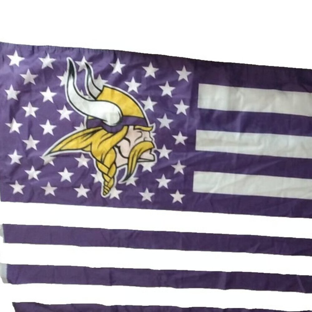 Minnesota Vikings 3' x 5' striped flag banner Purple and white stripes